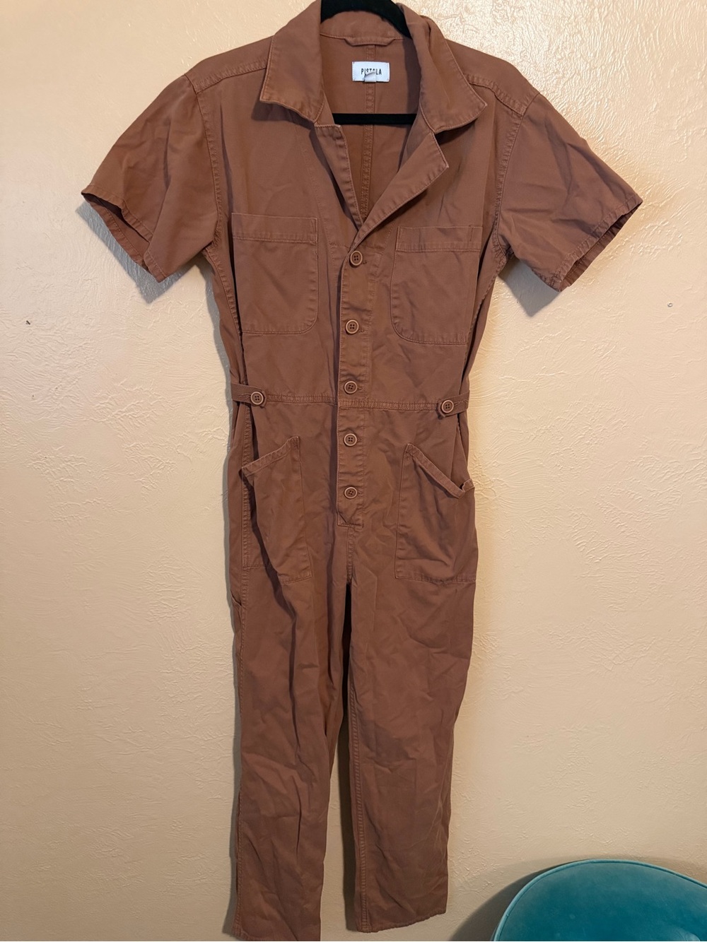 Pistola Brown Utility Jumpsuit - Short Sleeve